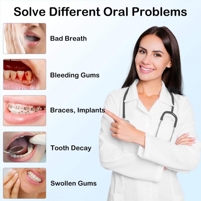 水Flosserのコードレス歯の洗剤、携帯用歯科口頭Irrigator 5つのモード、防水IPX7